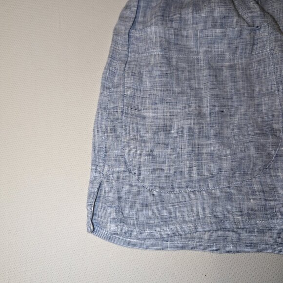'SOLID & STRIPED' Blue Linen Drawstring shorts - Picture 3 of 5